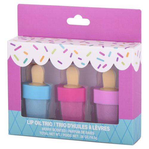 iscream 3-piece Ice Pop Shaped Berry Scented Moisturizing Lip Oil Set