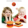 Wooden Burger Sandwich Stacking Toys for Kids, Play Food Toy for Toddlers, Montessori Toys for 3 Year Old, Preschool Educational Toys to Develop Fine Motor Skills