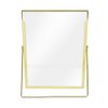 Laura Ashley 5x7 Gold Flat Metal Picture Frame (Vertical) with Pull-Out Easel Stand, Made for Tabletop, Counterspace, Shelf and Desk