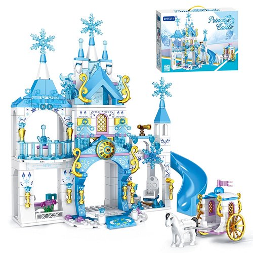 LEYI Girls Castle Building Blocks Toys for Girls 377 Pieces Ice Princess Castle Construction Toys Set Snow Castle Building Bricks Toys for Kids Christmas Birthday Gift