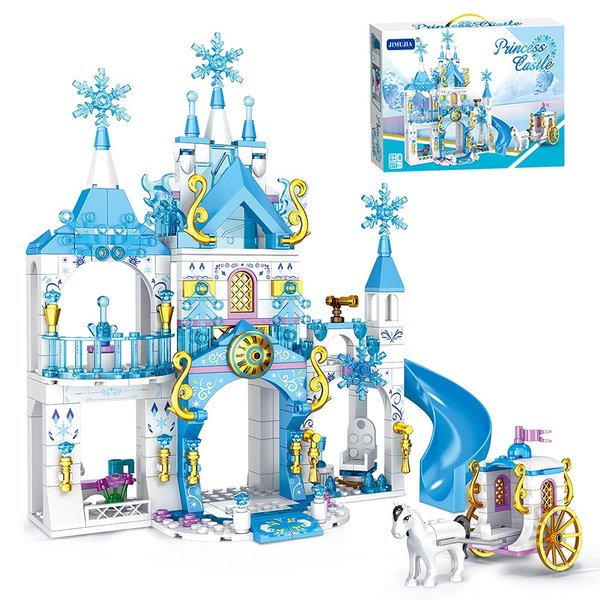 LEYI Girls Castle Building Blocks Toys for Girls 377 Pieces Ice Princess Castle Construction Toys Set Snow Castle Building Bricks Toys for Kids Christmas Birthday Gift