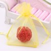 Wuligirl 100pcs Sheer Organza Bag 4X6 with Drawstring Jewelry Pouches Bags for Party Wedding Favor Candy Seashell Gift Bags (Yellow)