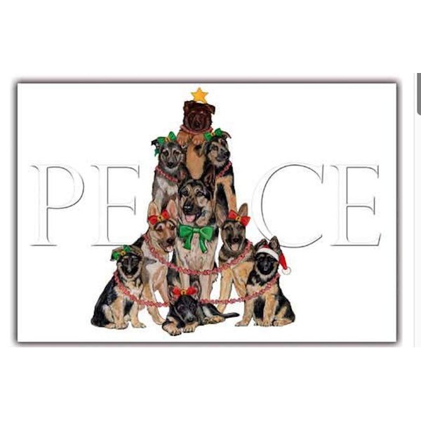German Shepherd Christmas Cards Set of 10 cards & 10 envelopes