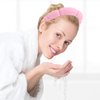 Amariver Spa Headbands for Women Skincare Headband for Washing Face Make Up Headband Face Wash Hair Band Terry Cloth Headband Pink Black Puffy Face Wash Headbands for Women Girls