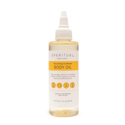 SpaRitual Nourishing Organic Sunflower Oil for Skin | 100% Nature Derived Body Oil to Boost Hydration and Radiance