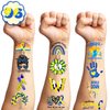 103 PCS Funny Down Syndrome Awareness Temporary Tattoos Stickers Theme Party Decorations Supplies Favors Decor Care Blue Yellow Ribbon Tattoo Sticker Gifts For Boys Girls Class Prizes Carnival