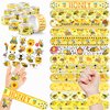 48 Bee 24PCS Bee Temporary Tattoos Sticker 24PCS Slap Bracelets Perfect for Themed Birthday Party Favors Baby Showers or Classroom Rewards Ideal Decor and Gifts for Girls and Boys