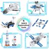 WULOBOOI 6 in 1 Space Transforming Mech Building Block Sets, STEM Robot Warrios Space Station Exploration Shuttle Rockets Building Kit, Cool Christmas Birthday Gifts for Adults Kids 10+ (527 Pieces)