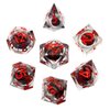FONVGOGO Liquid Core DND Dice, Dragon Eye Dice Set D&D Sharp Edge Resin Dungeons and Dragons Dice Polyhedral Beholder's Ttrpg Die Role Playing RPG D and D Dice (Red)