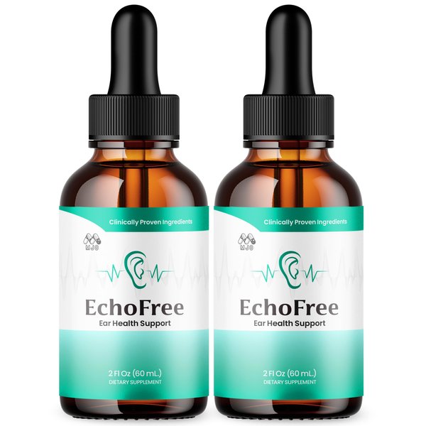 (2 Pack) Echofree Drops, Official Echo Free Ear Health Supplement with All Natural Ingredients, Echofree Advanced Liquid Vitamin Supporting Ear Health and Wellness for Women and Men (60 Servings)