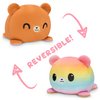TeeTurtle - The Original Reversible Bear Plushie - Pride - Brown + Rainbow - Cute Sensory Fidget Stuffed Animals That Show Your Mood!
