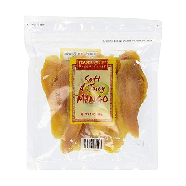 Trader Joe's Dried Fruit Soft & Juicy Mango 6 oz (CASE OF 6)
