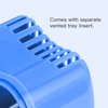 Denture Case Orthodontic Retainer Holder Mouth Guard Night Case, Denture Bath Cleaning Soaking Cup with Strainer and Lid (Blue)