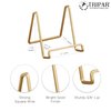 Tripar Square Metal Wire Stand, Gold Display (3 Inch Depth) Tabletop Easel Sleek & Modern Look - Perfect for Books, Plates, Photos & More