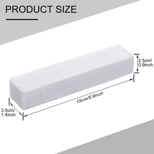 Norme Pumice Stones for Cleaning Pumice Scouring Pad, Pumice Stick Cleaner for Removing Toilet Bowl Ring, Bath, Household, Kitchen, Pool, 5.9 x 1.4 x 0.9 Inch (White)