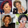 Czrleaty Pixie Cut Wig Human Hair Short Curly Lace Front Wigs Human Hair 13X1 Pixie Wigs for Black Women Natural Black
