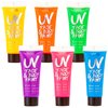 UV Body Paint 10ml - 6 Pack - Glow Paint, Glow in the Dark Body Paint for Adults, Uv Paint, Neon Glow in the Dark Face Paint, Black Light Paint, Neon Face Paint, Neon Body Paint by Splashes & Spills