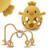 Baby High Chair Suction Toys Teething Chew - Baby Table Toys, Baby Teething Toys Silicone Teethers, Food Grade Silicon for 6 12 18 Months (Yellow)