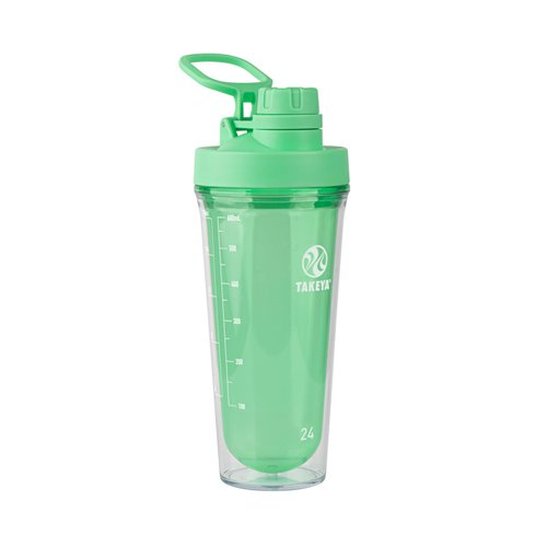 Takeya Protein Shaker - BPA-Free Plastic Shaker Bottle with Leak-Proof Spout Lid - Easy Carry Shaker for Gym & More - Dishwasher-Safe Reusable Shaker with Spout Lid - 24 oz, Pistachio Green