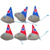 6-Pack Christmas Catnip Mouse Toy Set for Cats - Festive Red & Blue Star Hats, Perfect for Holiday Fun and Gifts