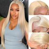 613 Straight Lace Front Wigs Human Hair 13x4 HD Lace Front Wigs Human Hair Pre Plucked with Baby Hair 20 Inch Blonde 13x4 Lace Closure Human Hair Wig 180% Density Frontal Human Hair Wigs for Women