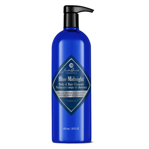 Jack Black Blue Midnight Hair & Body Cleanser, 33 Fl Oz – Black Pepper & Lavender - Men’s Body Wash, Shampoo Wash, Dual-Purpose Men’s Cleanser, Wash Away Dirt & Sweat