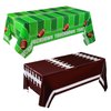 brogtrol 2 Pack Football Tablecloth Plastic Disposable Football Party Decorations Football Table Cover for Football Theme Birthday Party Game Day Tailgate Party