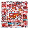 Kids Fire Truck Stickers,50Pcs Cute Cartoon Fire Fighting Engine Vehicles Vinyl Waterproof Decals,Party Decor Water Bottle Laptop Refrigerator Skateboard Sticker