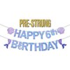 Pre-Strung Mermaid 6th Birthday Banner for Mermaid Birthday Decorations - NO DIY - 6th Mermaid Party Decorations,6th Mermaid Party Supplies（3rd-7th）