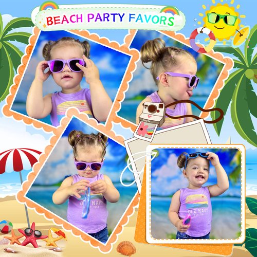 Ynrriiy Kids Sunglasses Bulk, Kids Sunglasses Party Favor,Neon Party Sunglasses for Kids, Boys and Girls Age 3-8, Beach Pool Birthday Party Supplies, Goody Bag Favors,Great Gift for Kids Party Favors
