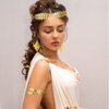 WILLBOND 15 Pieces Greek Goddess Costume Accessories Women Toga Golden Leaves Bridal Crown Headband Bracelet Pearl Earrings and Hair Pins (Stylish Style)