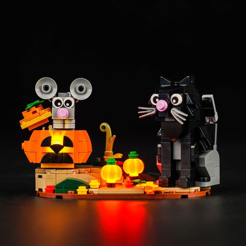 Brickshining LED Lighting Compatible with Lego Halloween Cat & Mouse 40570, Light Kit Compatible with Lego 40570, Giving Light to Model, NOT Included The Model Set(Classic Edition)
