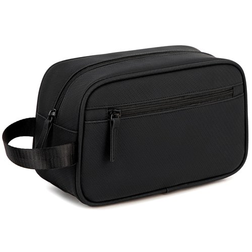 Travel Toiletry Bag for Men, PU Leather Toiletries Dopp Fit, Water Resistant Shaving Bags, Small Bathroom Hygiene Organizer Pouch, Gift For Mens Women Traveling Accessories