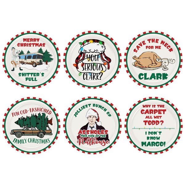 Arsemica Christmas Vacation Decorations, Funny Christmas Paper Plates, 60 Count Disposable Dinner Plates, Christmas Vacation Party Supplies Merch Gifts, Holiday Dinnerware Table Decorations, 9 inch
