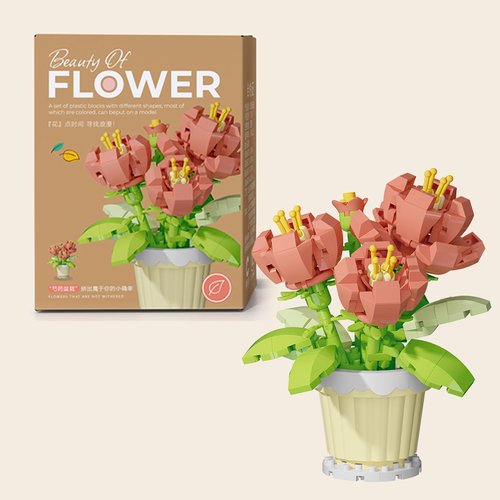 ALITTDRE Flowers Building Blocks Sets, Office Home Decor Bonsai, Micro Flower Toys Building Set, Gifts for Mothers, Valentines, Birthdays, Adult & Kid (Peony)