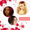 4 Pcs Red Rose Hair Clip Rose Brooch Elegant Floral Clips Bridal Wedding Accessories for Women Girls Bride Flamenco Dancer Wedding