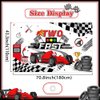 Avezano Two Fast Birthday Banner, Racing Car Theme Bday Party Decorations, Red Car Second Birthday Background for Kids Birthday Party Supplies