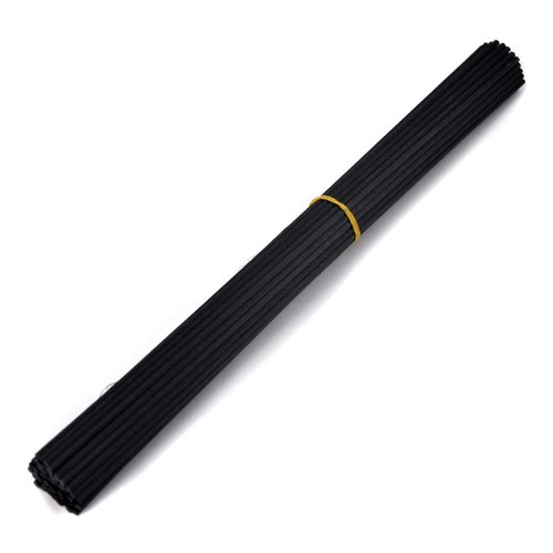 Ougual 50 Pieces Fiber Reed Diffuser Replacement Refill Sticks for Aroma Fragrance (Black, 10&quot; x3mm)