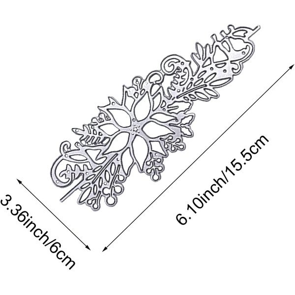 DIY Scrapbooking Artist Flower Corner Christmas Cutting Dies Stencils, Metal Cutting Die DIY Paper Craft Frame Dies 3D Stamp Scrapbooking Card Making Photo 6X15.5cm