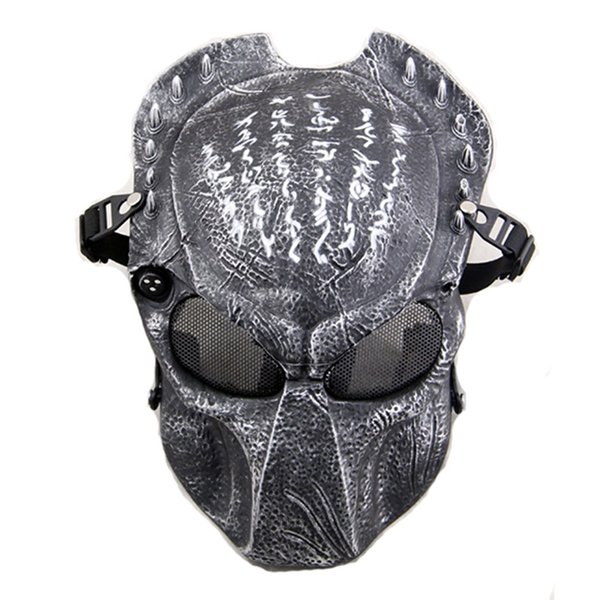 ATAIRSOFT Tactical Airsoft Paintball Alien Protective Full Face Mask Silver Black