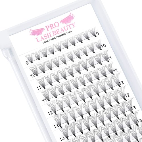 Premade Fans Eyelash Extensions 10D-C-0.07-11 Premade Volume Lash Extensions Pointed Base Fans 0.07 Premade Volume Fans C D Curl(10D-C-0.07,11mm)