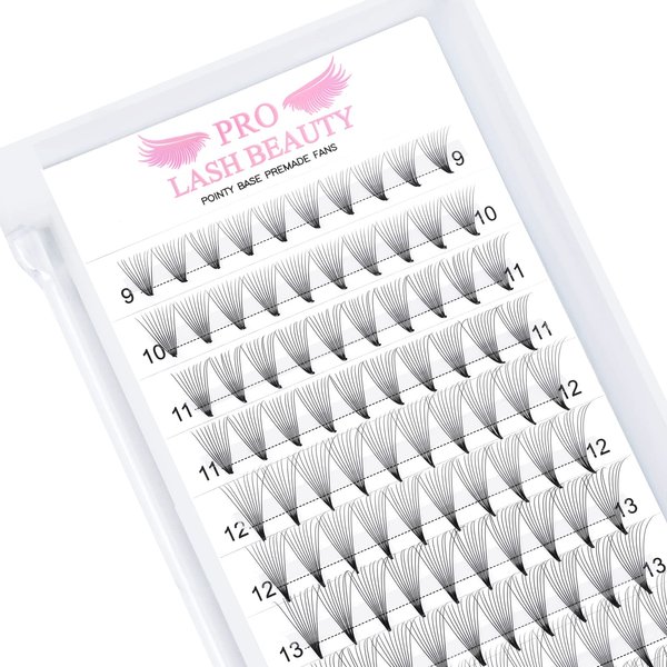 Premade Fans Eyelash Extensions 10D-C-0.07-11 Premade Volume Lash Extensions Pointed Base Fans 0.07 Premade Volume Fans C D Curl(10D-C-0.07,11mm)