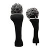 Classic Knit Spandex Pom Pom Golf Headcovers Drivers, Fairway Woods, Hybrids Putters (Black, Driver) (Each Sold Seperately)