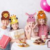 24 Pcs Animal Birthday Party Hats Animal Headbands Jungle Safari Animal Paper Party Crown for Girls Kids (Assorted Animals)