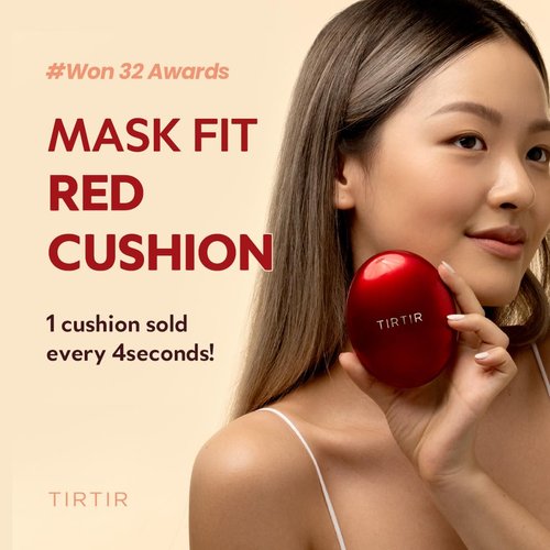 TIRITR Mask Fit Red Cushion Foundation | Japan's No.1 Choice, Long-Lasting, Lightweight, Buildable Coverage, Semi-Matte, All Skin Types, Korean Cushion, Mini (0.15 oz.), 23N Sand