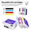 QUTHZZHY Sublimation Ink Cartridges, Empty Refillable Ink Cartridges Compatible with WF-7720 WF-7710 WF-7620 WF-7610 WF-7210 WF-7110 WF-3620 WF-3640 Printer, 4 Pack Replacement Ink Cartridges