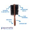 Spornette Italian Rounder 3 Inch (#855) - Round Boar Bristle Brush With Wooden Handle For Blow Drying, Styling, Volumizing, Straightening, Curling Medium To Long Thick, Fine, Curly, Or Straight Hair