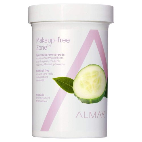 Almay Oil Free Gentle Eye Makeup Remover Pads, Hypoallergenic, Cruelty Free, -Fragrance Free, Ophthalmologist Tested, 120 Pads