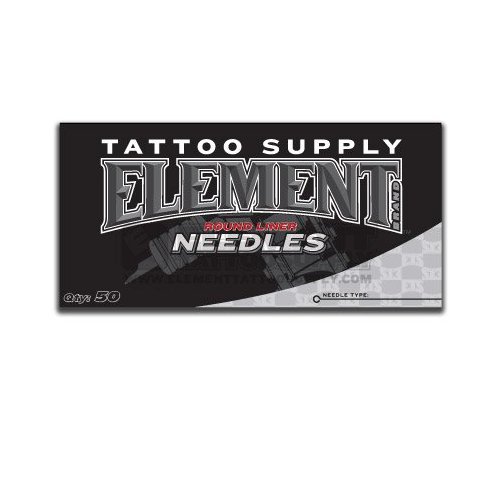 ELEMENT TATTOO SUPPLY - Tattoo Needles - Long Bar - Round Liner - Tight - Box of 50 - Long Taper - 5RL