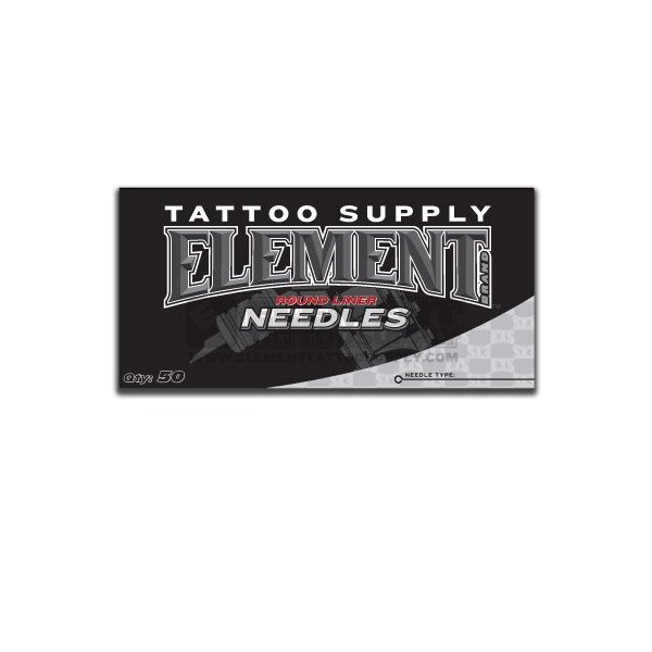ELEMENT TATTOO SUPPLY - Tattoo Needles - Long Bar - Round Liner - Tight - Box of 50 - Long Taper - 5RL